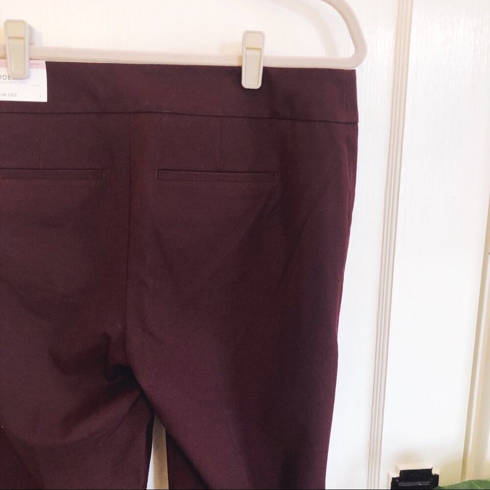 Ann Taylor Maroon Modern Slim Leg Dress Pants - Picture 10 of 12